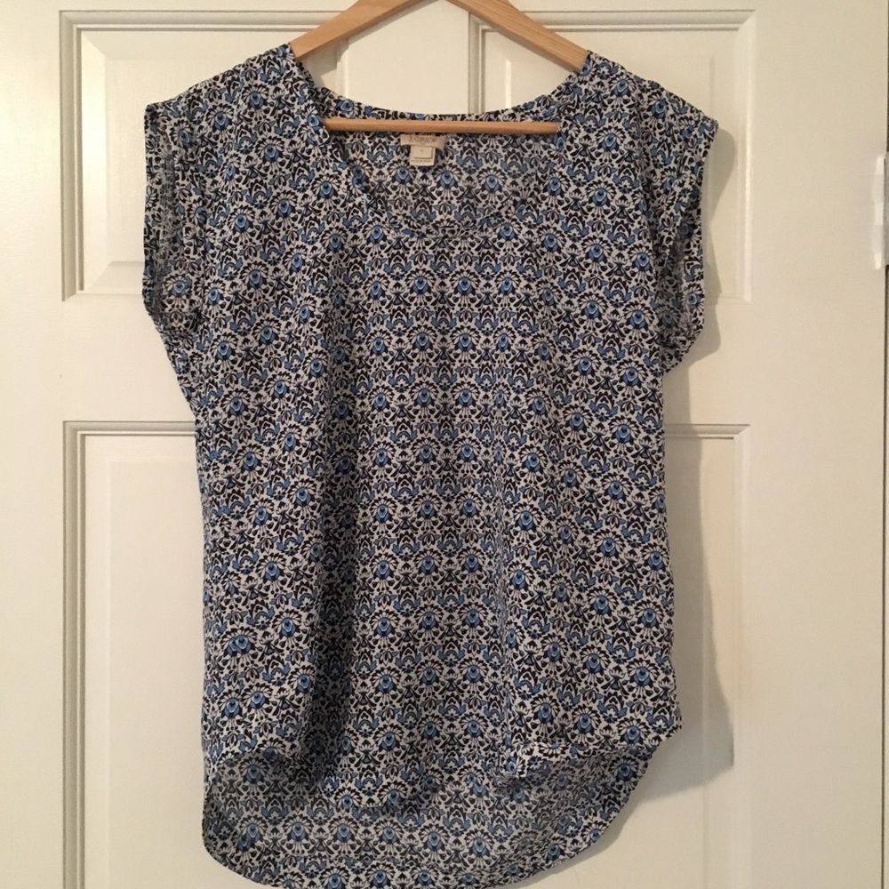 J. Crew Printed Short Sleeve Top!